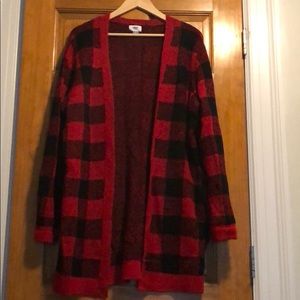Old Navy Buffalo Plaid Long Cardigan.  NWOT.